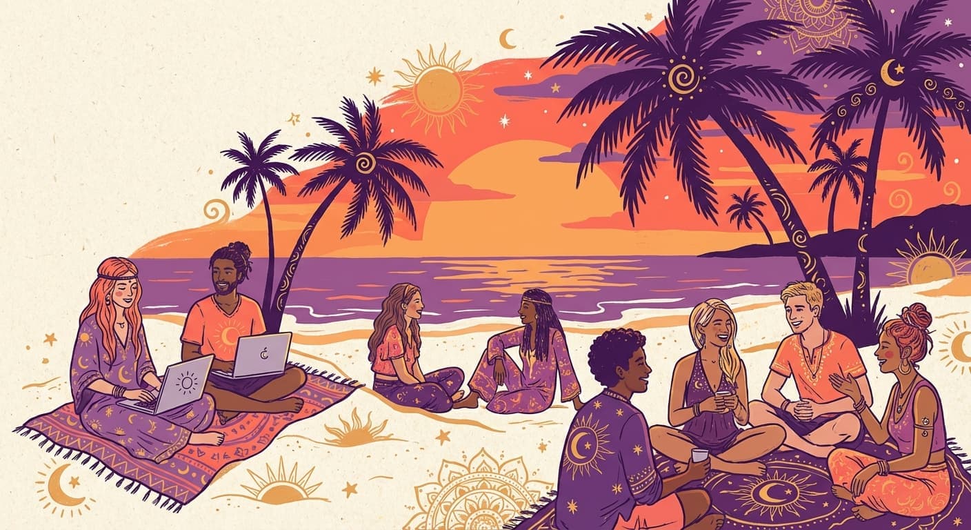 Team offsite in Goa — beach scene with warm tones